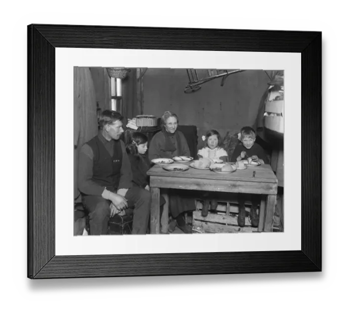 Framed Print : Ex soldiers family in canvas hut at Greensted ( Essex ) Hilder his wife and children ( Vivian Framed Print : Ex soldiers family in canvas hut at Greensted ( Essex ) Hilder his wife and children ( Vivian