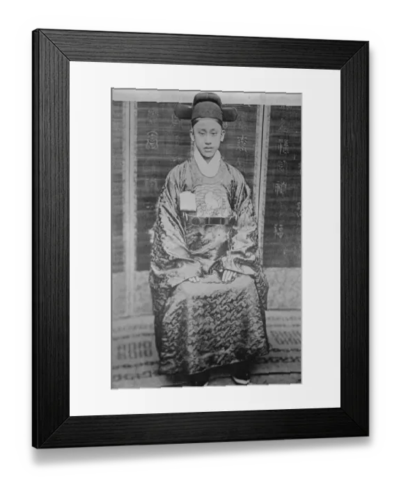 Framed Print : Koreas Ex emperor Prince Yi, the former Emperor of Korea, who is proceeding