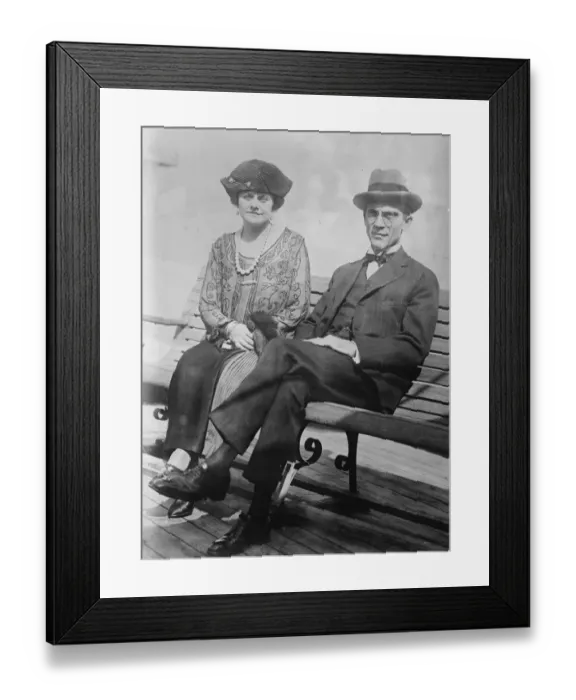 Framed Print : Mr Melvin J Woodworth and his wife pictured on the SS Leviathan on the eve of