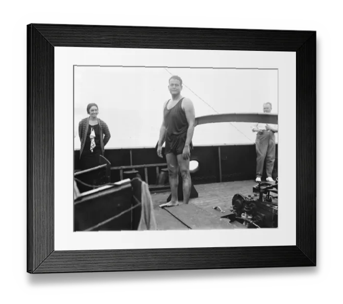 Framed Print : Helmy, the Egyptian swimmer, who is to attempt to swim the channel. 18 August 1925 Framed Print : Helmy, the Egyptian swimmer, who is to attempt to swim the channel. 18 August 1925