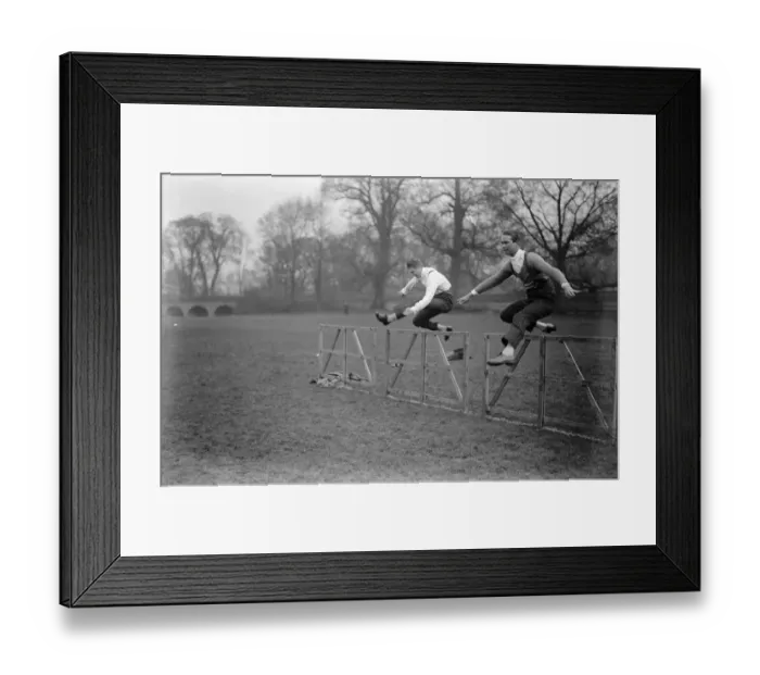 Framed Print : Eton College sports. The Earl of Kincardine ( white shirt ) going over the top Framed Print : Eton College sports. The Earl of Kincardine ( white shirt ) going over the top
