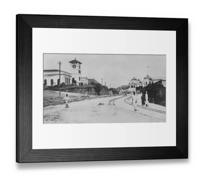 Framed Print : British East Africa Mombasa in Kenya, the main street March 1922