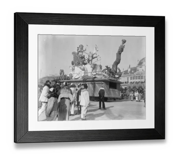 Framed Print : King Carnival at Nice. One of the cars. 26 February 1924 Framed Print : King Carnival at Nice. One of the cars. 26 February 1924