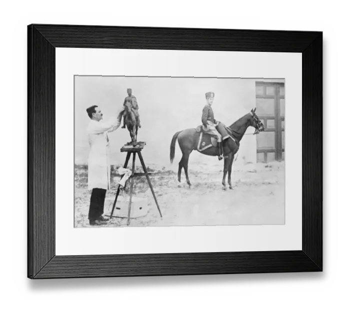 Framed Print : King Alfonso Poses for Equestrian Statue An interesting picture of the King of Framed Print : King Alfonso Poses for Equestrian Statue An interesting picture of the King of