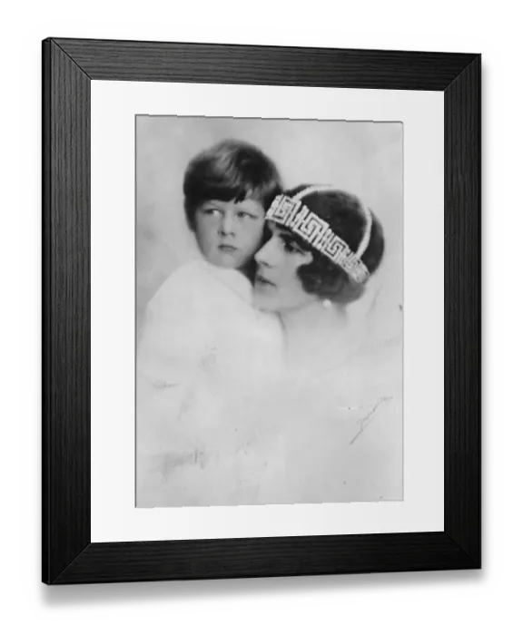Framed Print : Romanias new crown prince. Prince Michael with his mother 16 January 1926 Framed Print : Romanias new crown prince. Prince Michael with his mother 16 January 1926