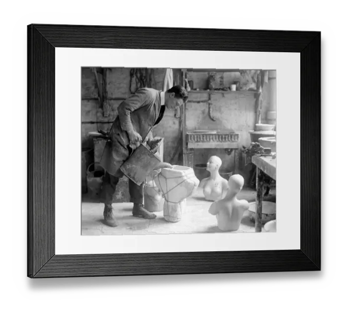 Framed Print : The making of wax models at Sages, Grays Inn Road. The initial stage in the moulding Framed Print : The making of wax models at Sages, Grays Inn Road. The initial stage in the moulding