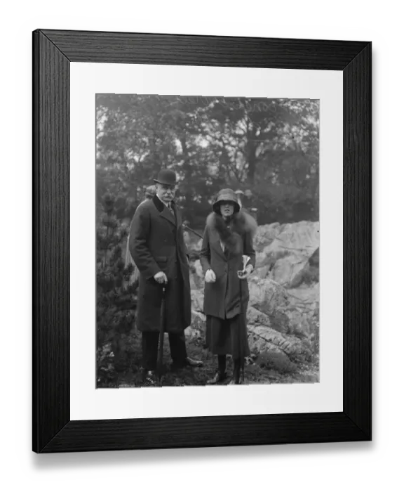 Framed Print : Society at Chelsea flower show. Sir Lionel Darell and his daughter. 31 May 1923 Framed Print : Society at Chelsea flower show. Sir Lionel Darell and his daughter. 31 May 1923