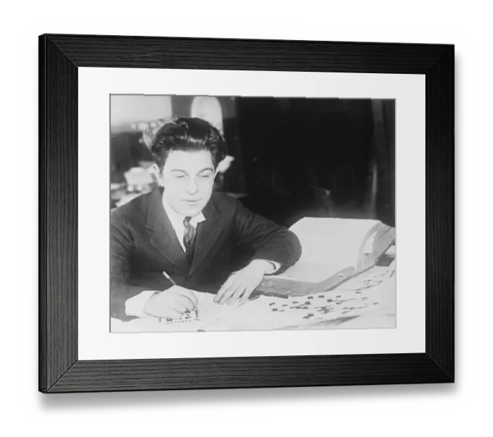 Framed Print : Origination of the cross word puzzles. Prosper Buranelli is credited with being Framed Print : Origination of the cross word puzzles. Prosper Buranelli is credited with being