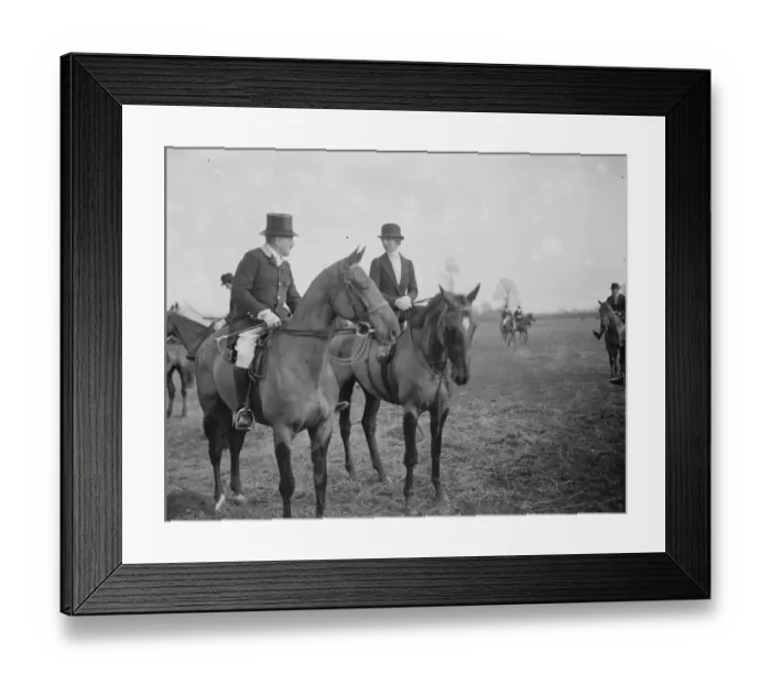 Framed Print : North Cotswold meet at Hinton, near Evesham. Captain F Burges and Lady Apsley Framed Print : North Cotswold meet at Hinton, near Evesham. Captain F Burges and Lady Apsley