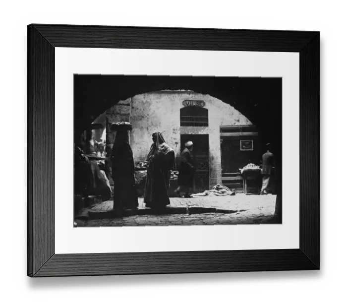 Framed Print : Views of Jerusalem. Via Dolorosa showing the VIIth Station of the Cross. 1 September