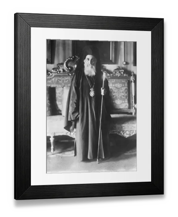 Framed Print : The new Patriarch. The first official portrait of Mgr Vassilios, the Metropolitan of Nicaea