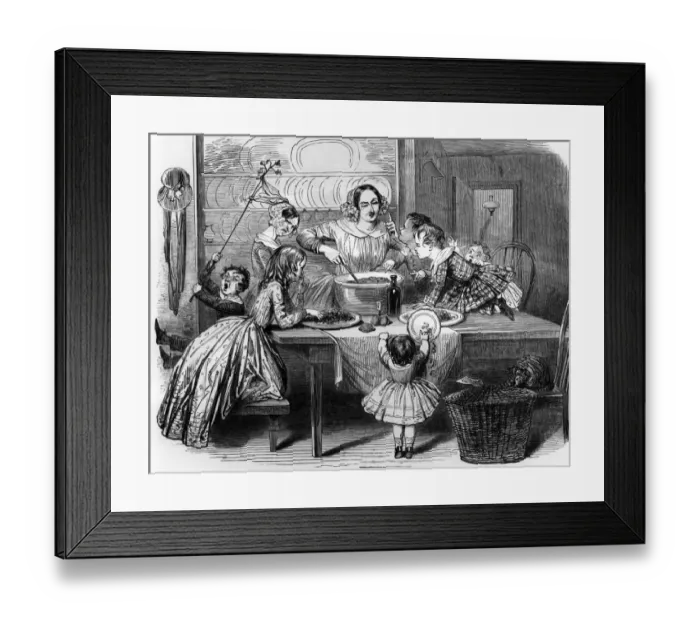 Framed Print : Making the Christmas pudding 1848 Framed Print : Making the Christmas pudding 1848