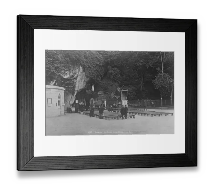 Framed Print : Pilgrims at Lourdes in south-western France The Miraculous Grotto at Lourdes where 20