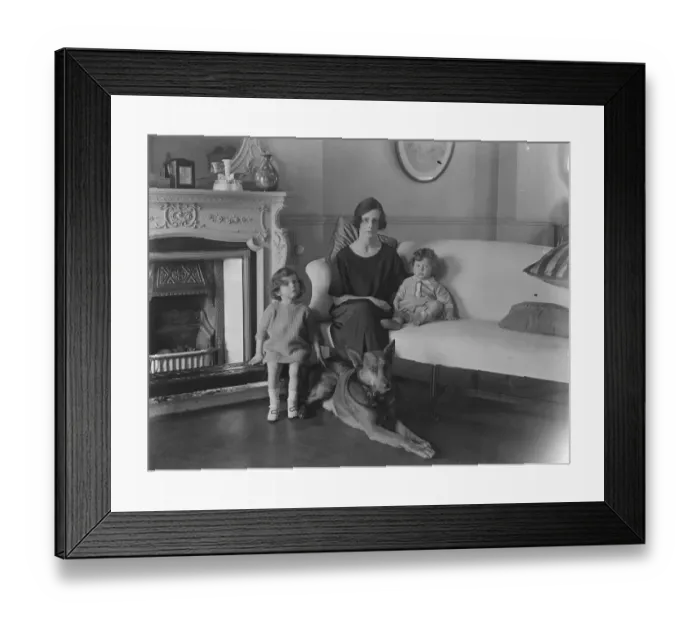 Framed Print : Earls Grandchildren with their big pet Wolf Lady Evelyn Graham, daughter of the Earl of Lovelace Framed Print : Earls Grandchildren with their big pet Wolf Lady Evelyn Graham, daughter of the Earl of Lovelace