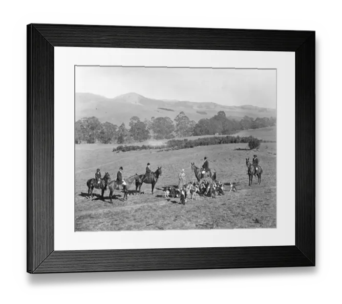 Framed Print : With hounds in India. By invitation of the Maharaja of Mysore, the Ootacamund