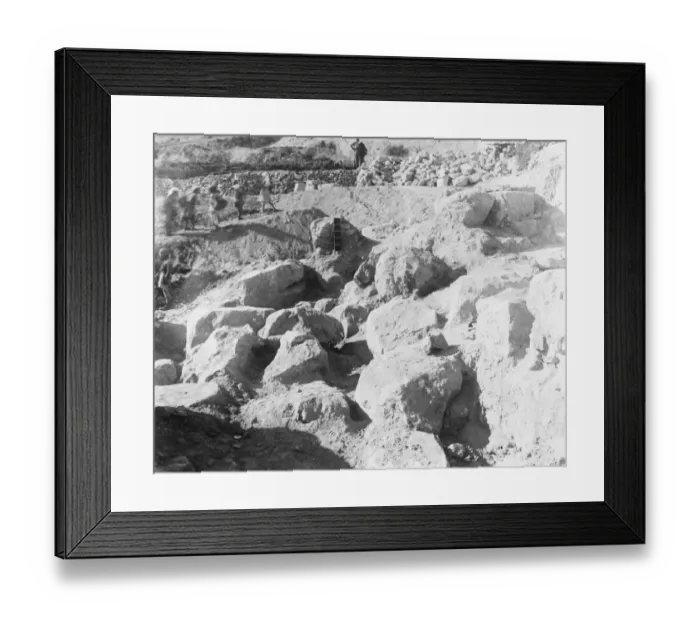 Framed Print : Palestine excavation A closer view of the breach made by David as viewed from the East
