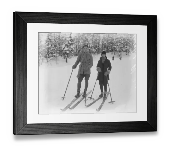 Framed Print : Society in Switzerland. Lord and Lady Plunkett starting off on a skiing expedition at St Moritz Framed Print : Society in Switzerland. Lord and Lady Plunkett starting off on a skiing expedition at St Moritz