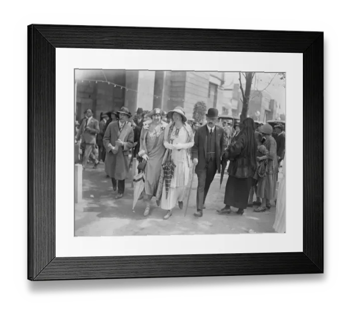 Framed Print : The King and Queen of Denmark visit Wembley for the British Empire Exhibition. A