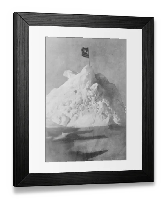 Framed Print : The North Pole Moves The Flagstaff planted by Admiral Robert E Peary in his memorable Framed Print : The North Pole Moves The Flagstaff planted by Admiral Robert E Peary in his memorable