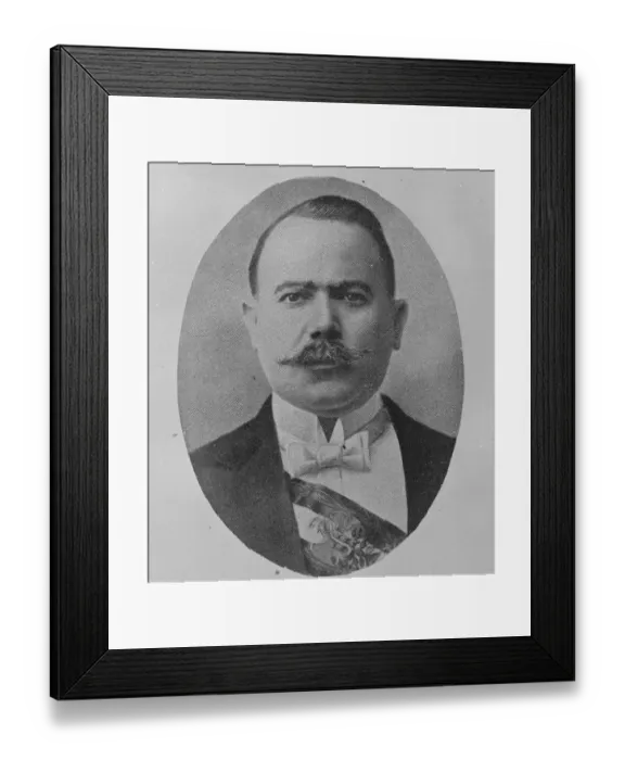 Framed Print : President of Mexico Alvaro Obregon Who is seriously ill with bronchial trouble January