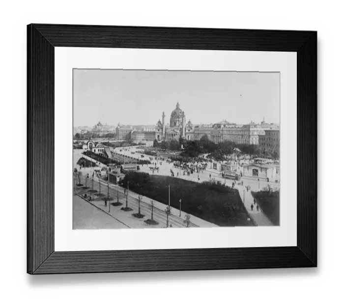 Framed Print : Vienna. The Arlsplatz and the Karlskirche. 13 June 1923 Framed Print : Vienna. The Arlsplatz and the Karlskirche. 13 June 1923