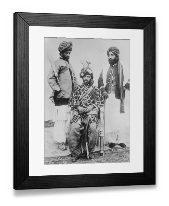 Framed Print : From far Baluchistan. The Khan of Khelat with his advisor and body servant, whose