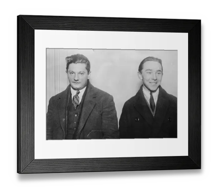 Framed Print : Stolen ?200, 000 gem in an apple. Emile Souter ( right ) and Leon Kauffer, who