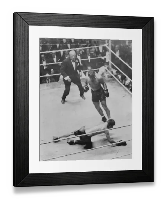Framed Print : Harry Greb loses worlds title to a negro church deacon. Tiger Flowers won