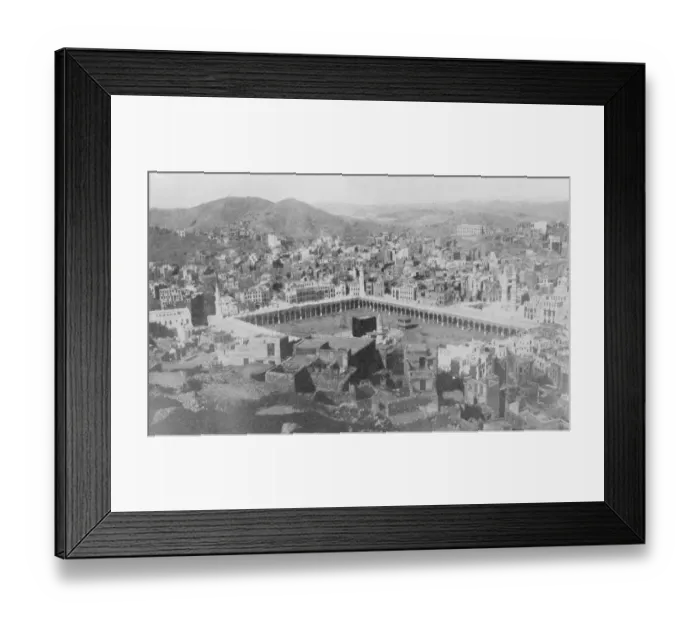 Framed Print : Ex Sultans new home. A birdseye view of Mecca, the religious capital of Islam
