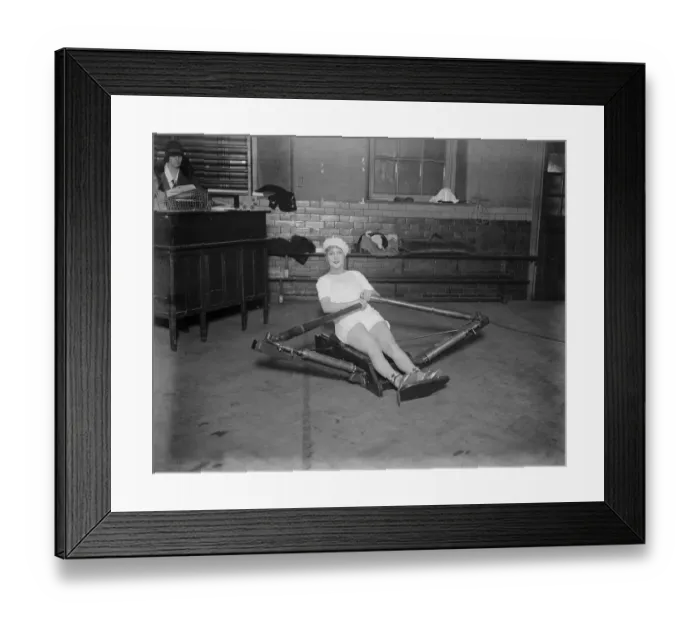 Framed Print : Englands popular young film star at the Mayfair Gymnasium. Miss Flora le Breton Framed Print : Englands popular young film star at the Mayfair Gymnasium. Miss Flora le Breton