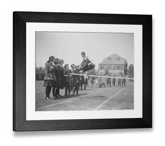 Framed Print : 16 year old Miss Dulcie M Myhill, competing in the Wembley Grammer school sports Framed Print : 16 year old Miss Dulcie M Myhill, competing in the Wembley Grammer school sports