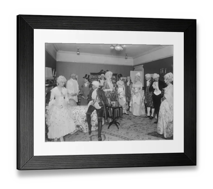 Framed Print : The Devonshire House Ball Miss Rose Richards receives her guest at Hyde Park