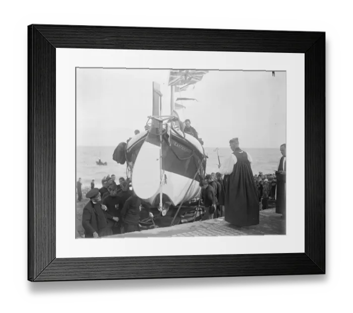 Framed Print : New type of motor lifeboat. Priscilla Macbean the new motor lifeboat to be Framed Print : New type of motor lifeboat. Priscilla Macbean the new motor lifeboat to be