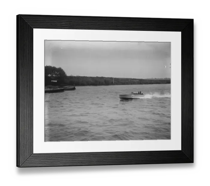 Framed Print : Motor boat trials on the River Thames The Bulldog K9 during the race 6 June 1925 Framed Print : Motor boat trials on the River Thames The Bulldog K9 during the race 6 June 1925