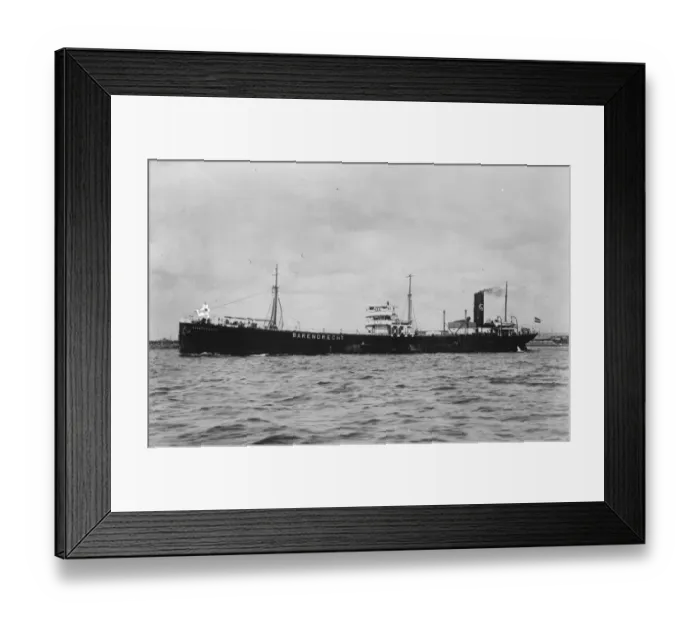 Framed Print : The ship that saved the Atlantic flyers. The Dutch tanker, Barendrecht, which Framed Print : The ship that saved the Atlantic flyers. The Dutch tanker, Barendrecht, which