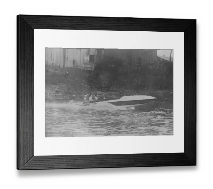 Framed Print : 74 Miles an hour on water The French water glider Despujols photographed during