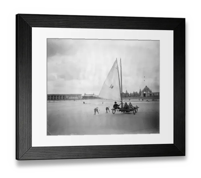 Framed Print : Sand Yachting at Ostend 20 August 1923 Framed Print : Sand Yachting at Ostend 20 August 1923