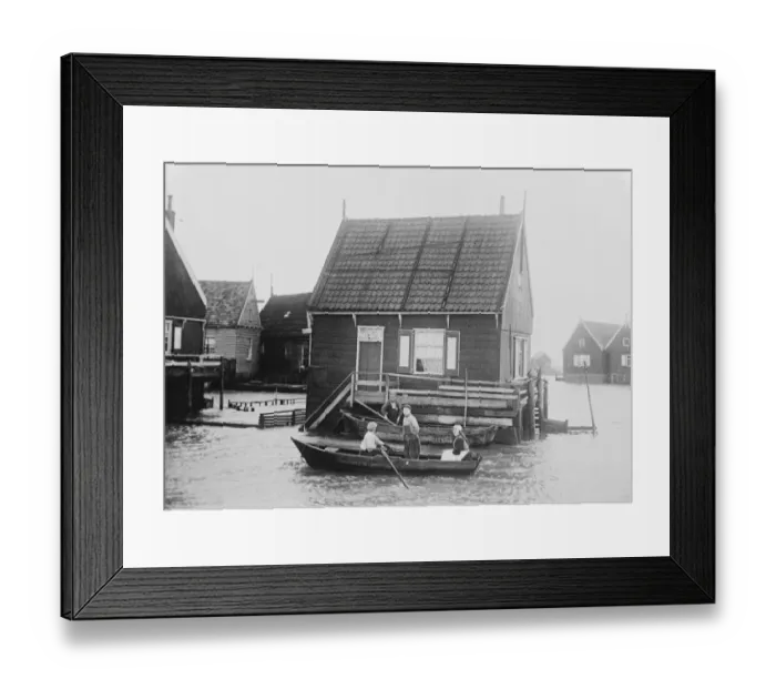 Framed Print : Great floods in Holland, The Isle of Marken has been totally inundated by the waves Framed Print : Great floods in Holland, The Isle of Marken has been totally inundated by the waves