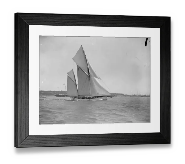 Framed Print : Yacht racing at Cowes as seen by the King on the Britannia. A fine photograph Framed Print : Yacht racing at Cowes as seen by the King on the Britannia. A fine photograph