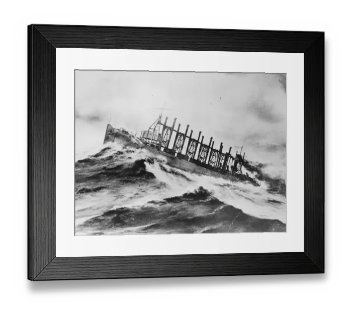 Framed Print : Battling with a tempestous sea. The Us Jason, fuel ship of the Us Navy in foreign waters Framed Print : Battling with a tempestous sea. The Us Jason, fuel ship of the Us Navy in foreign waters