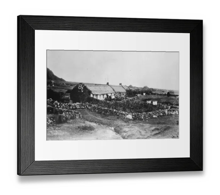 Framed Print : The lonliest outpost of the empire. Typical homes in the little settlement of