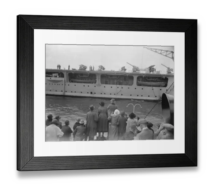 Framed Print : Great Naval review at Spithead. HMS Hermes. The remarkable aircraft carrier. 26
