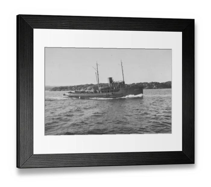 Framed Print : H M Tug St Cyrus leaving Bergen 19 April 1920 Framed Print : H M Tug St Cyrus leaving Bergen 19 April 1920