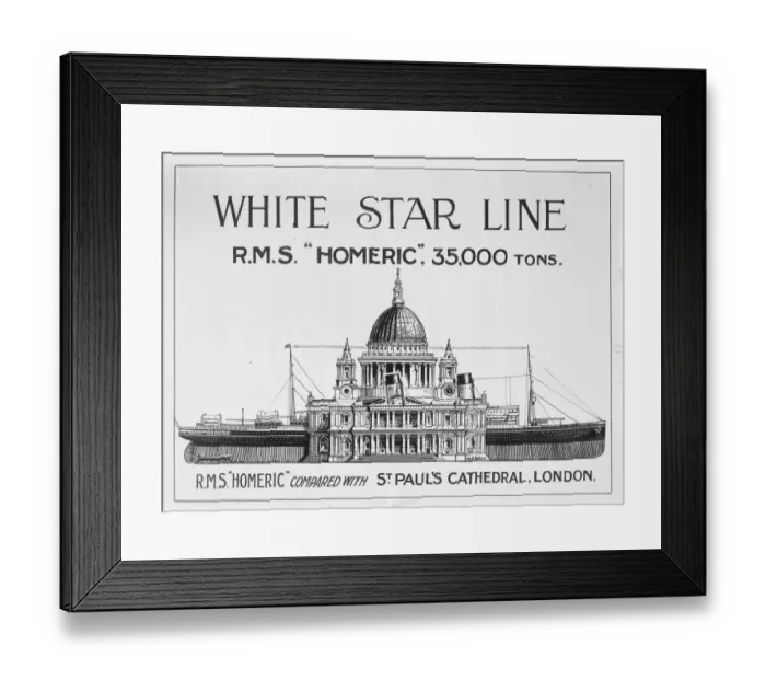Framed Print : The White star liner Homeric 35, 000 Tons January 1922 Framed Print : The White star liner Homeric 35, 000 Tons January 1922