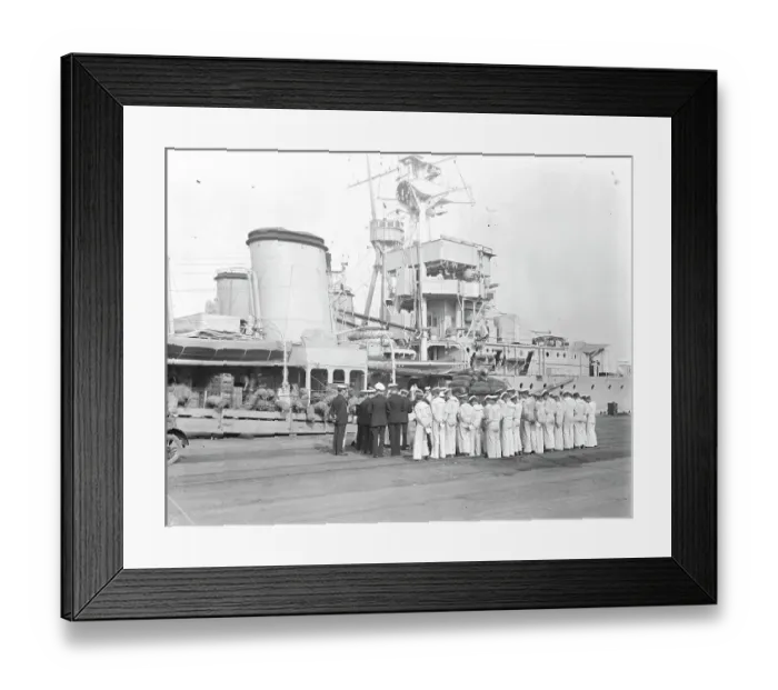 Framed Print : The near East Crisis, HMS Ceres a C class light cruiser recommissioning for rapid