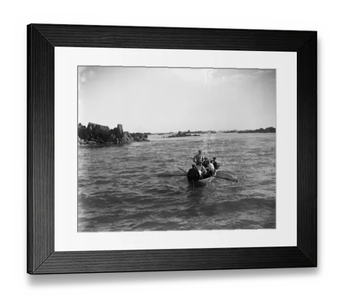Framed Print : Men out gathering Ormers ( abalones ) in the Channel Isles. 8 October 1920