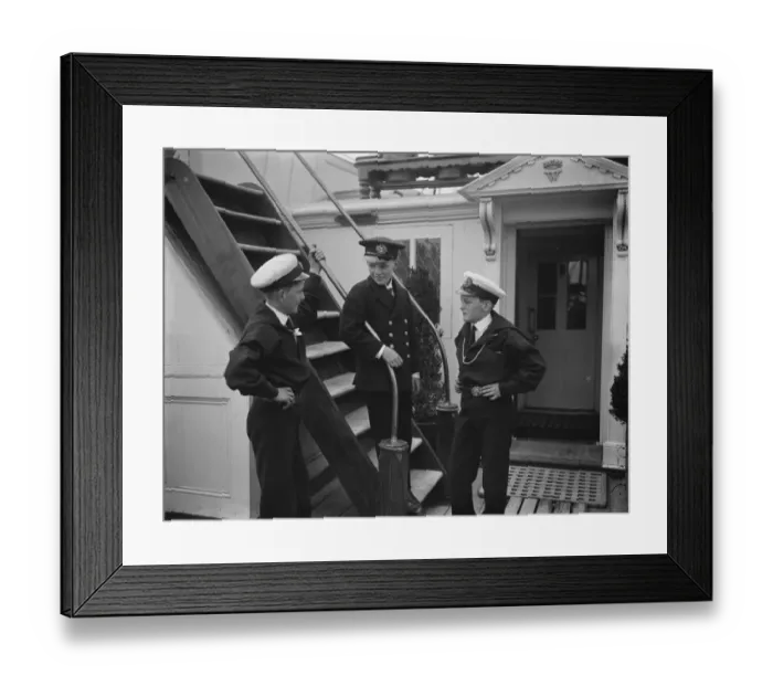 Framed Print : Englands youngest sailor on his ship The youngest sailor cadet in the British Isles