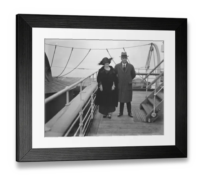 Framed Print : On the SS Berengaria Mr Theodore, Premier of Queensland, Mrs Theodore 23 February Framed Print : On the SS Berengaria Mr Theodore, Premier of Queensland, Mrs Theodore 23 February
