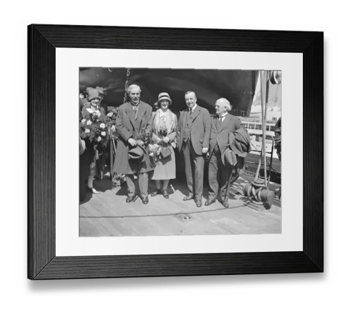 Framed Print : On the SS Berengaria Mr Ramsay MacDonald, Miss Ishbel MacDonald, , Mr Arthur Henderson Framed Print : On the SS Berengaria Mr Ramsay MacDonald, Miss Ishbel MacDonald, , Mr Arthur Henderson
