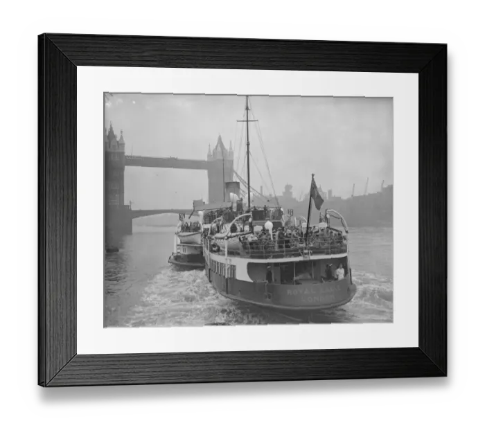 Framed Print : The Royal Eagle leaving tower Tower pier crowded with holidaymakers 20 June 1936 Framed Print : The Royal Eagle leaving tower Tower pier crowded with holidaymakers 20 June 1936